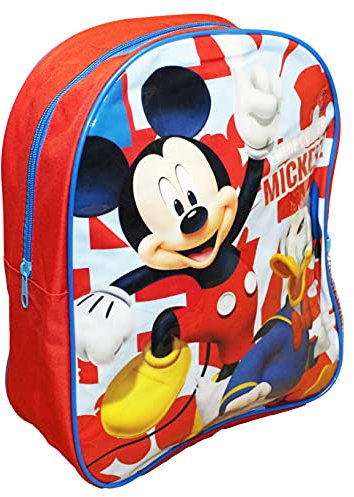 Boys And Girls Rucksack Backpack With Mesh Side Pocket with Favourite Characters (Mickey Mouse QA2483)