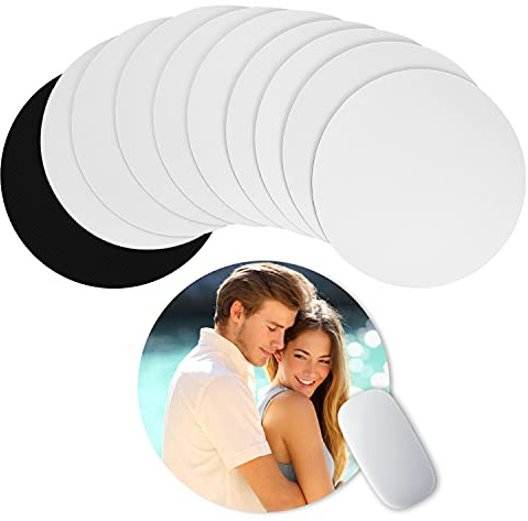 Nipichsha Lot de 10 tapis de souris vierges vierges en caoutchouc blanc pour loisirs créatifs, sublimation par transfert thermique, impression de projets en vinyle, 20 x 20 cm