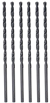 sourcing map High Speed Steel Lengthen Straight Shank Twist Drill Bit Fully Ground Black Oxide 3mm Drill Diameter 100mm Total Length 55mm Drill Bit Length 6 Pcs