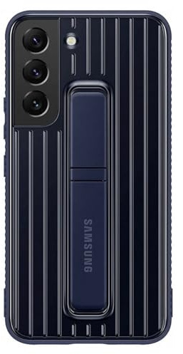 Samsung Protective Standing Smartphone Cover EF-RS906 für Galaxy S22+, Handy-Hülle, Schutz, ausklappbarer Standfuß, griffige Oberfläche, Dunkelblau
