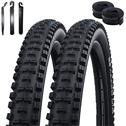 2 x Schwalbe Big Betty Performance E-50 Schwarz 62-584 (27.5 x 2.4) + 2 x Schwalbe AV19 Schläuche inkl. Reifenheber