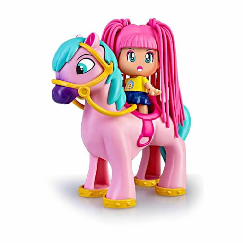 Pinypon - Pony-Set und passende Figur mit erstaunlichem Haar, Mähne und Pony-Schwanz, kann gewechselt Werden, Hufeisen und abnehmbare Zügel, für Kinder ab 4 Jahren