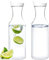 Youngever Lot de 2 carafes en plastique transparent réutilisables de 1,4 l avec couvercles