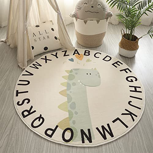MEIFEISEWU Runder Weicher Kinderteppich Niedriger Flor Rutschfester Krabbelteppich Waschbarer Kinderzimmerteppich Jungen- und Mädchengröße Schlafzimmerteppiche Kinderzimmerteppiche 120x120