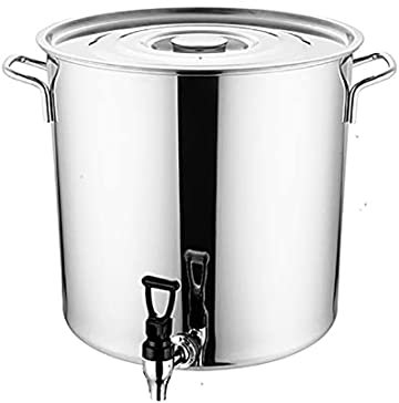 ANIRYA Pentola capiente Acciaio Inox Pentola di Grandi Dimensioni (con Rubinetto), Coperchio Verticale, pentola con Coperchio in Acciaio Inox, pentola di Cottura (25L-70L), Adatto a Tutti i fornelli