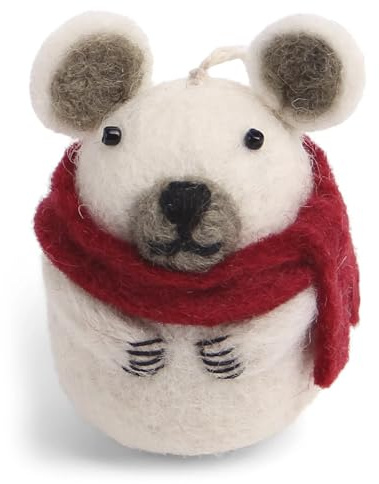 Weihnachtsanhänger Baumschmuck Eisbär mit Schal Filz