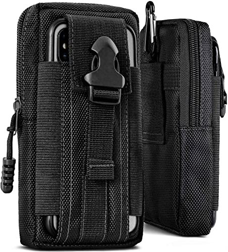 ONEFLOW Survival Case für Fairphone 4 Handy Gürteltasche aus Nylon mit Karabiner, Taktische EDC Tasche mit Gürtel Halterung, Etui Handyhülle Outdoor Handytasche, Schwarz