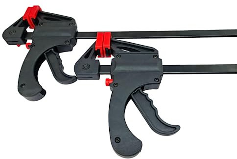 2 x 450mm 18 Wood Working F Clamp Bar Clamps Grip Ratchet Quick Release Squeeze