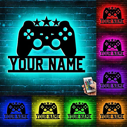 Custom Gamer Neon Sign for Wall Decor, Gamepad Controller Shape Neon Sign Lights Game Room Decor Accessories, Cool Gaming Console Neon Light for Teen Boys|Girls|Kids (Gamepad 7)
