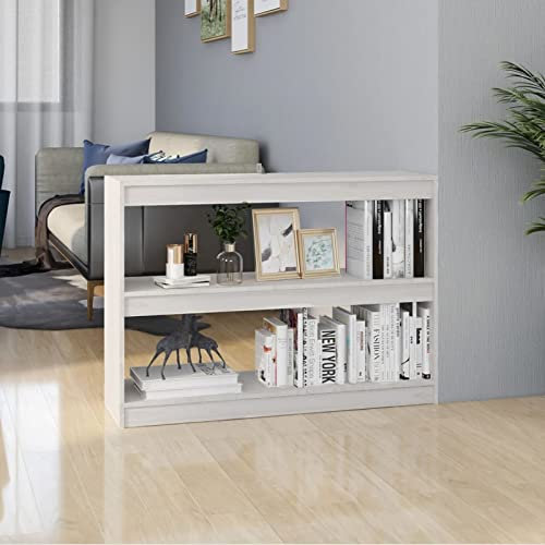 XIAOGUANG Bücherregal Raumteiler, Regal Kinderzimmer, Bookshelf, Bücher Regal, Mehrzweckregal, Bookcase, Leiterregal, Standregal, Allzweckschrank, Weiß 100x30x71,5 cm Massivholz Kiefer