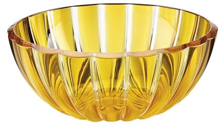 Guzzini Bowl Salad Bowl Container XL 30 cm Round Turtleneck 296903151 Transparent Yellow Organic Plastic 4900cc Dishwasher