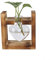 Sempoda Desktop-Glasvase mit Vintage-Holzrahmen, Kreative Herzförmige Hydroponik-Vase Im Vintage-Stil, Pflanzen-Terrarium-Ständer für Zuhause, Büro, Garten, Dekoration,(Retro Box + 1 Herzflasche)