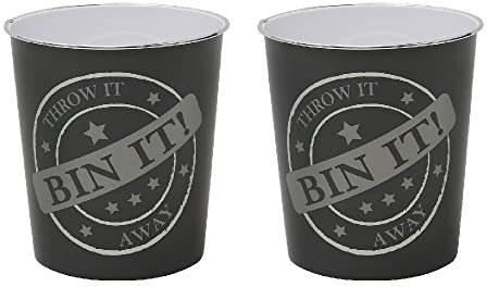 JVL Small Bin It Waste Paper Bin, Set of 2
