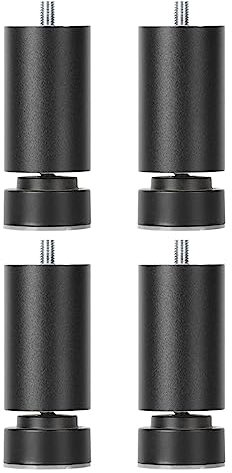 MagiDeal 4 Pièces M10 Filetage Pieds de Cadre de Lit Pieds de Support de Meubles Pieds de Table de Remplacement Robustes Pieds de Canapé M10 pour Armoires de, noir 20cm