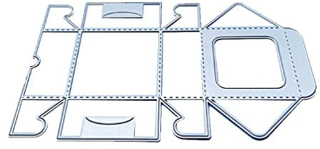 3D-Metall-Stanzschablone, hohl, quadratisch, für Süßigkeiten, Geschenkbox, zum Basteln, Falten, für Koffer, Prägung, Scrapbooking, Schablone, Metall-Stanzformen und Stempel