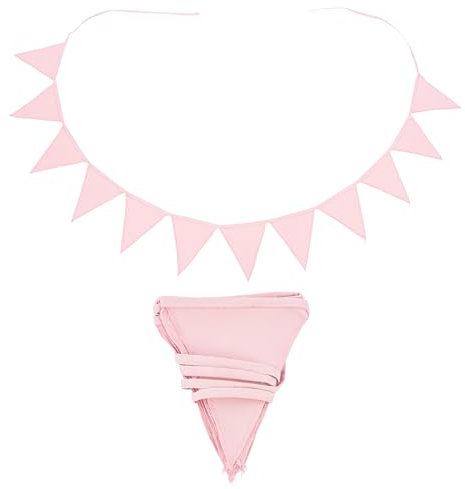 Wimpelkette Kinderzimmer 4m - Girlande Outdoor - Wimpelkette Outdoor Wetterfest Ideal für jeden Anlass - Wimpel Bietet eine Einzigartige Dekoration Rosa