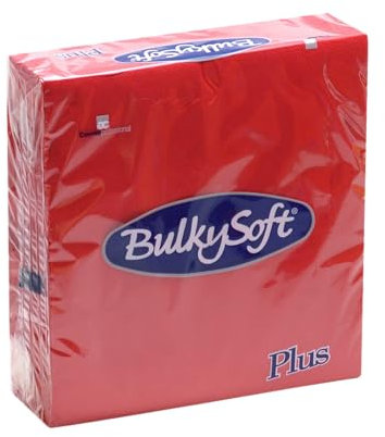 Lot de 240 Serviette de table en papier Rouges (38 x 38 cm) 2 Plis finition type tissu, Serviettes papiers jetables élégants pour toutes les occasions, HoReCa (Rouge, 240 pcs)