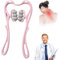 Rouleau de massage pour le cou, le cou et les épaules, le dos avec 6 balles, rouleau de massage pour soulager les douleurs musculaires (rose)
