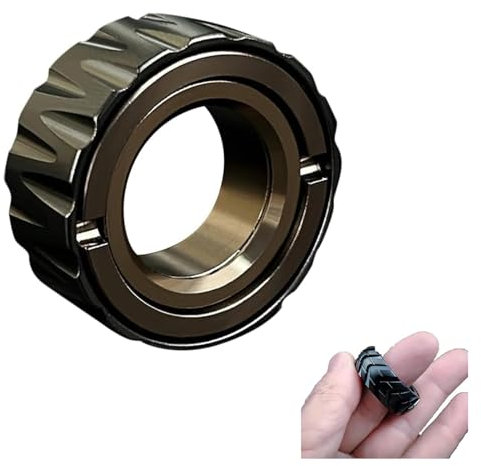 Niblido Doppelfunktions-Edelstahl-Motorrad-Reifen, Fidget-Ringe, Angstspielzeug, Angstabbau-Ring, Spielzeug, Fidget-Spinner-Ring, Herren, Fidget-Spielzeug, AS SHWON