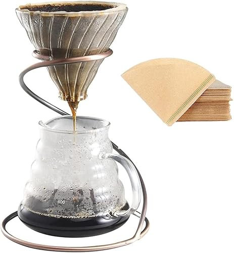 GreatChef Pour Over Coffee Maker Set, 700ml Glass Carafe, Stainless Steel V60 Coffee Dripper, with Milk Frothing Pitcher, for Home, Office, Cafe, Restaurant, Camping, Coffee Maker Gift Set