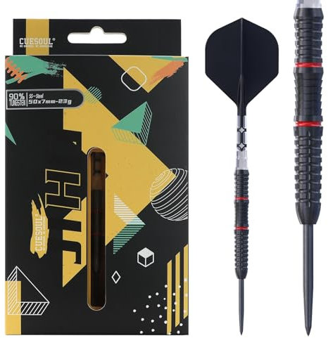 CUESOUL JIHO S5 23 g Stahlspitze, 90% Wolfram-Dart-Set mit Titanbeschichtung und vereinheitlichendem ROST T19 Flight