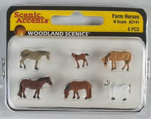 Woodland Scenics A2141 Bauernhof Pferde Pfohlen Figuren Spur N 1:160 Farm Horses