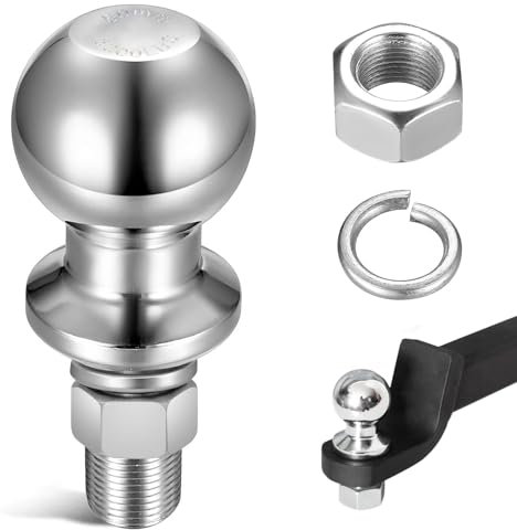 Boule d'attelage de Remorque,Boule d'Attelage pour Tracteur,50 mm 6000 LBS Ø25 mm Boulon à Tête Sphérique,Boule Attelage Remorque,pour Remorque Tracteur Quad ATV Charrue Rail Agricole Droit