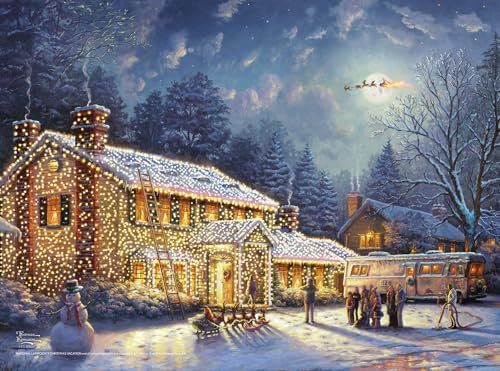 Buffalo Games – Thomas Kinkade – National Lampoon's Christmas Vacation – 100-teiliges Puzzle für Familien – herausforderndes Puzzle perfekt für Spieleabende – Fertige Größe ist 38 x 28 cm