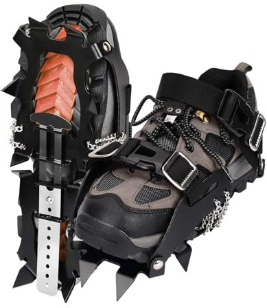 Steigeisen für Bergschuhe mit verstellbaren Schuhüberzug Riemen Steigeisen für Wanderschuhe, EIS, Schnee, Griffe, Schneespikes, Eisstollen, Traktions Schneegriffe Perfekte für Männer und Frauen