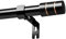 25mm Black Stainless Steel Curtain poles, 3m curtain Rod with Metal Brackets and Black&Gold End Caps,26 to 118in(66-300cm) Door Curtain Pole