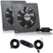 BRIEFCEC USB Fan 120 mm, Digital Display, Temperature Control, Quiet Fan System, 5 V Fan, 2-in-1 Set, with Black Aluminium Frame for Home Cinema AV Cabinet, Grow Tent (1 Set)
