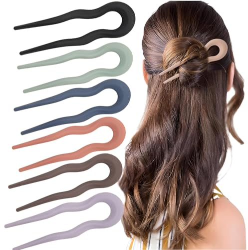 Azttior 6 Pièces Épingle Cheveux Femme French Pin Pince Chignon U, Broche Cheveux, Pic à Cheveux/Pique Cheveux, Pince a Chignon, Hair Pin/French Hair Pin, Piques et Épingles à Cheveux