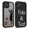 Xylota Personalisierte Handyhülle für iPhone 12 6,1'', Personalisiert Hülle mit Selbst Gestalten Eigenem Bild Text Foto Schutzhülle, Individuelle Design Stoßfest Silikon Case für iPhone 12,Schwarz