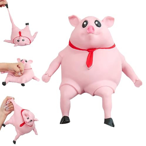 Stress Schwein Stress Spielzeug,Schweine Antistress Spielzeug, Anti Stress Schwein Rosa, Kreatives Dekompressions Piggy,Squishy Squeeze Toys Fidget Toys Reisespielzeug wutschwein (9*9 200g)