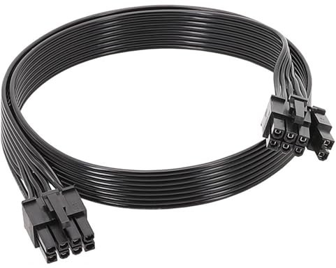CLKE Corsair & Thermaltake PCIe Cable, 665cm PSU 8 Pin to 6+2 Pin GPU Adapter, Modular Power Supply Extension Cable for ARESGAME, for GTX, RTX, RX Series, Black