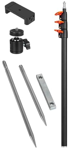 Trail Camera Stake - Spike Tripod Mount Telescopic Outdoor Phone Stand,Metal Ground Spikes Trail Cam Mount for Live Broadcast Photography