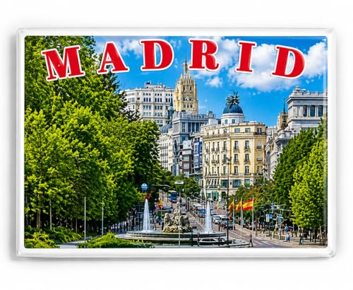Imán de Madrid, recuerdo de Madrid, decoración de Madrid, España, souvenir; imán de Fridge, recuerdo de viaje de Madrid 170325