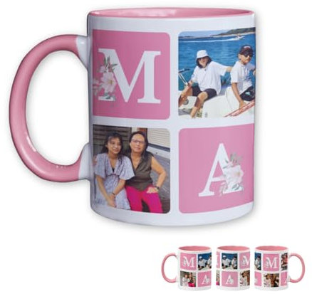 Kialaco Mug Personnalisé Fete Des Grand Meres Cadeau Mamie Personnalisable Tasse Bonne Fete Des Meres Noel Personnalisé Photo (Mamie)