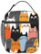 NUYFVG Loncheras para hombres, mujeres, niños y niñas, gatos divertidos, gatitos gráficos, estilo de dibujos animados, reutilizable, para escuela, oficina, picnic, camping, aislamiento térmico y