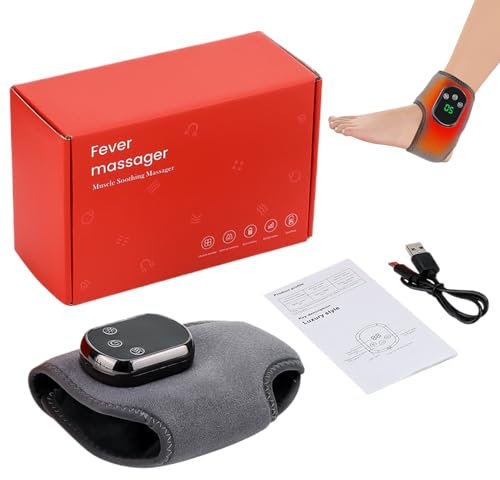 Foot Massager - Foot Massage Electric Massager Brace,Warmer Wrap with 3 Vibration Modes, Heated Massage Tools Ankle Heating Pad for Women Men