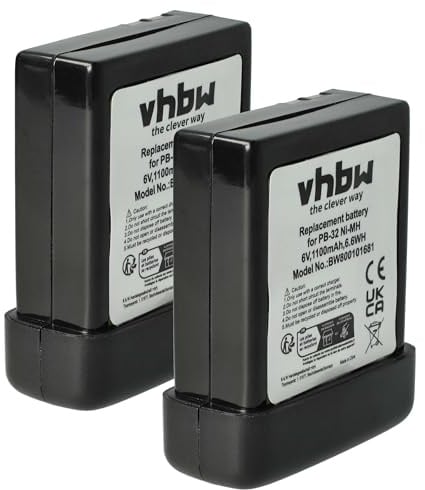 vhbw 2x Battery Replacement for Kenwood PB-32, PB-32H, PB-33, PB-34 for Radio, Walkie-Talkie (1100 mAh, 6 V, NiMH)