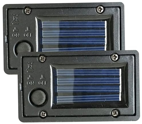 2Pcs Solar Batteries for Outdoor Solar Lights Waterproof Battery Box Replacement Light Parts with Light Sensor DIY Garden Kit 2.8x1.6