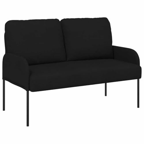 XHNIFBN Mini Sofa Schwarz 115x56x80 cm Modernes Sperrholz Couch mit Polyesterbezug Metallbeine Küchensofa Jugendzimmer für Living Room Bedroom and Office