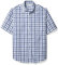 Amazon Essentials Men's Regular-Fit Short-Sleeve Poplin Shirt, Dark Blue White Plaid, S
