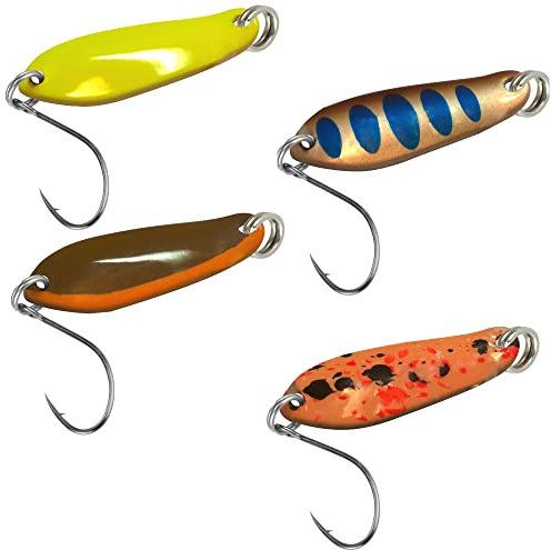 4 FTM Spoon Boogie Spinnköder 1,6g - Forellenblinker - Blinker Set zum Spinnfischen, Blinker für Barsch & Forelle, Forellenköder zum Spinnangeln