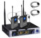 Hotec UHF 64 Channel Wireless Microphone System with LCD Display and Dual Headset Microphone Over PA, Mixer, Speaker, Karaoke Machine For Church, Training, Classroom, Interview, Business Presentations