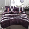 FANSU Bedding Microfaser Bettbezug-Set, 4 Teilig Bettwäsche Set Bequem Weich Haltbar Enthalten Bettlaken Kissenbezug Hohe Qualität Einzelbett Doppelbett King Size (200x230cm,Grobes Korn)
