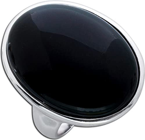 Ch.Abramowicz Onyx Ring Sterling Silber 925 tiefschwarzer Edelstein 20