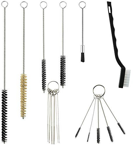 Homakover 17Pcs Multi-Purpose Spray Gun Cleaning Kit Nylon Brushes Mini Brushes & Needles Metal Tube Cleaning Brush for Clean Airbrush Nozzles Spray Guns Tattoo Equipment