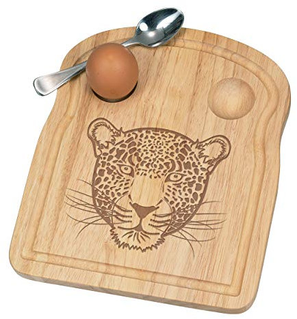 Léopard Visage Petit Déjeuner Fofolle Coquetier Board en Bois